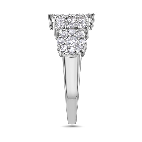 1 CT. T.w. Marquise, Oval and Emerald Multi-Diamond Alternating Ring in 10K White Gold