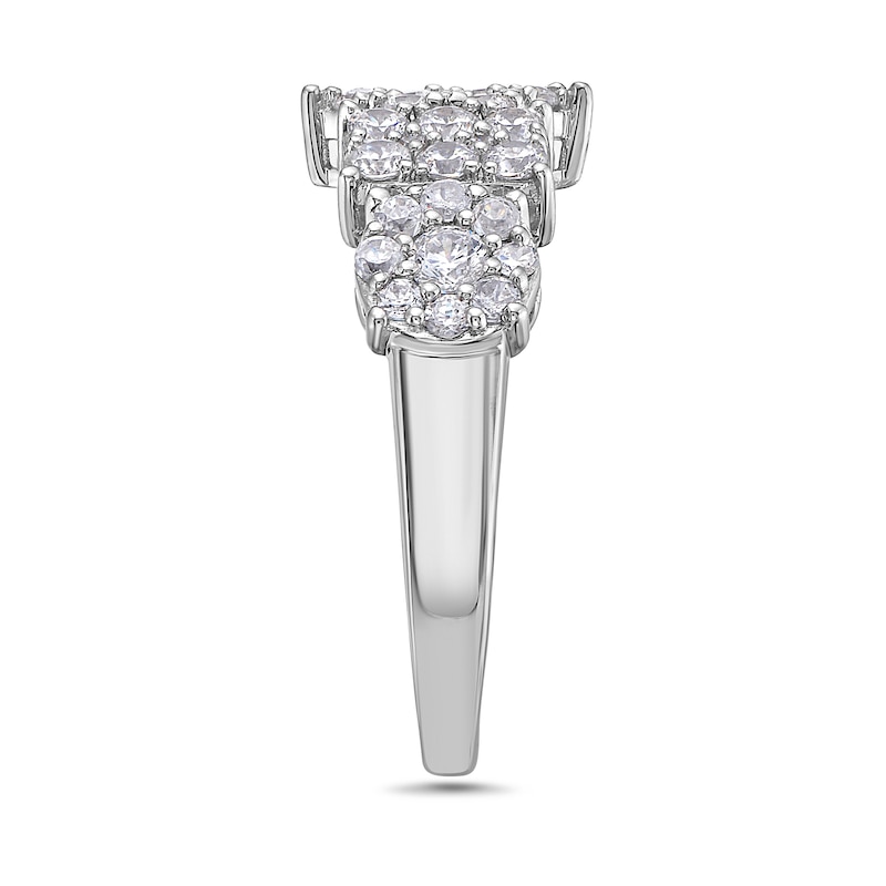 Main Image 2 of 1 CT. T.W. Marquise, Oval and Emerald Multi-Diamond Alternating Ring in 10K White Gold