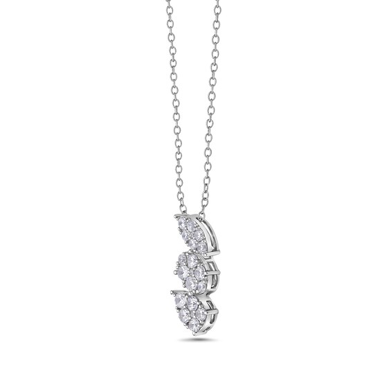 1 CT. T.w. Marquise, Oval and Pear Multi-Diamond Three Stone Pendant in 10K White Gold