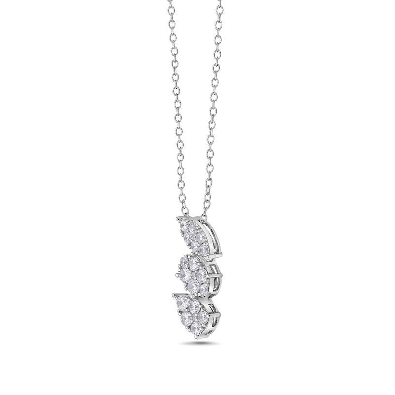 Main Image 2 of 1 CT. T.W. Marquise, Oval and Pear Multi-Diamond Three Stone Pendant in 10K White Gold
