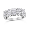 Thumbnail Image 1 of 1 CT. T.W. Oval and Emerald Multi-Diamond Alternating Ring in 10K White Gold