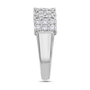Thumbnail Image 2 of 1 CT. T.W. Oval and Emerald Multi-Diamond Alternating Ring in 10K White Gold