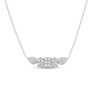 Thumbnail Image 1 of 1-1/2 CT. T.W. Emerald, Oval and Pear Multi-Diamond Necklace in 10K White Gold
