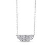 Thumbnail Image 2 of 1-1/2 CT. T.W. Emerald, Oval and Pear Multi-Diamond Necklace in 10K White Gold
