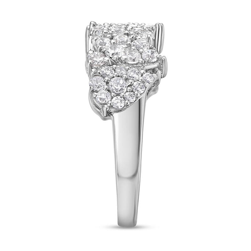 Main Image 2 of 1 CT. T.W. Marquise and Pear Multi-Diamond Zig-Zag Ring in 10K White Gold