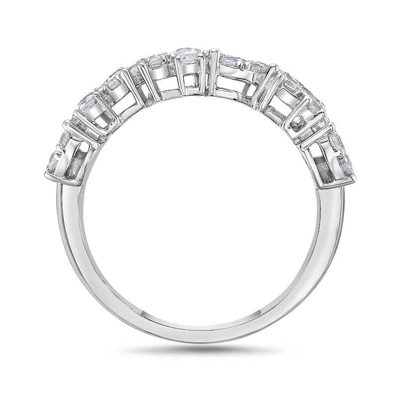 Main Image 3 of 1 CT. T.W. Marquise and Pear Multi-Diamond Zig-Zag Ring in 10K White Gold