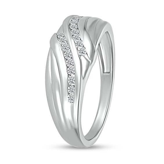 1/4 CT. T.w. Diamond Rolling Waves Ring in 10K White Gold