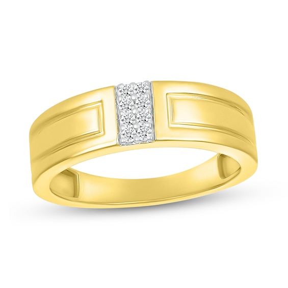 1/10 CT. T.w. Diamond Linear Double Row Ring in 10K Gold