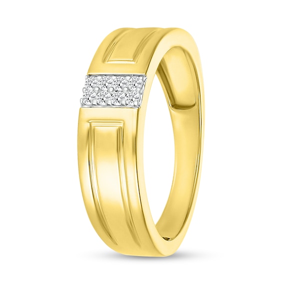 1/10 CT. T.w. Diamond Linear Double Row Ring in 10K Gold