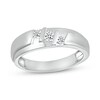 Thumbnail Image 1 of Men's 1/4 CT. T.W. Diamond Stepped Three Stone Ring in 10K White Gold