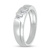 Thumbnail Image 2 of Men's 1/4 CT. T.W. Diamond Stepped Three Stone Ring in 10K White Gold
