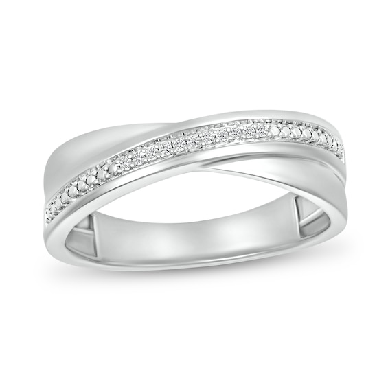 1/20 CT. T.w. Diamond Criss-Cross Ring in 10K White Gold