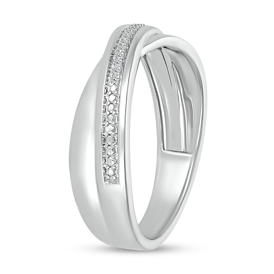 1/20 CT. T.w. Diamond Criss-Cross Ring in 10K White Gold