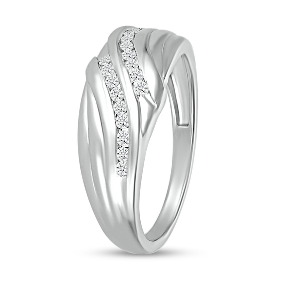 1/4 CT. T.w. Diamond Rolling Waves Ring in 10K White Gold