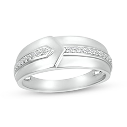 1/6 CT. T.W. Diamond Overlap Ring in 10K White Gold