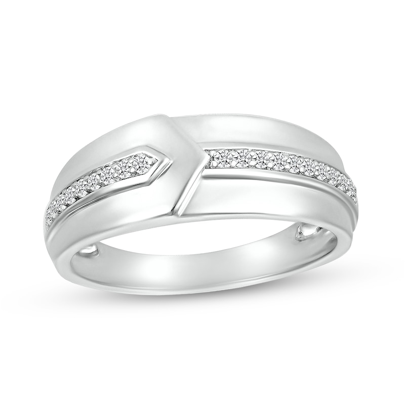 Main Image 1 of 1/6 CT. T.W. Diamond Overlap Ring in 10K White Gold