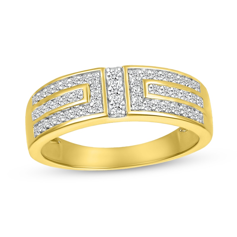 Main Image 1 of Men's 1/2 CT. T.W. Diamond Brick Ring in 10K Gold