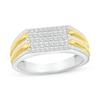 Thumbnail Image 1 of 1/3 CT. T.W. Diamond Stepped Multi-Row Ring in 10K Two-Tone Gold