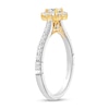 Thumbnail Image 2 of Enchanted Disney Jasmine 5/8 CT. T.W. Diamond Flower Engagement Ring in 14K Two-Tone Gold