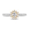 Thumbnail Image 4 of Enchanted Disney Jasmine 5/8 CT. T.W. Diamond Flower Engagement Ring in 14K Two-Tone Gold