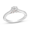 Thumbnail Image 1 of Enchanted Disney Ariel 1/2 CT. T.W. Diamond Flower Frame Engagement Ring in 14K White Gold
