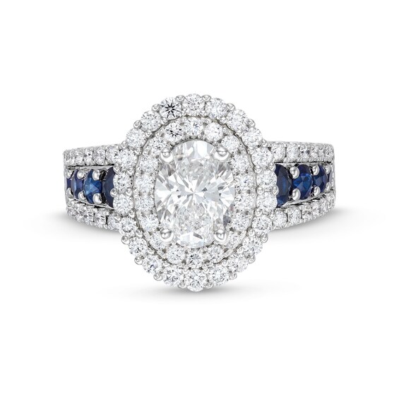 True Lab-Grown Diamonds by Vera Wang Love 1-3/4 CT. T.w. Oval-Shape Frame Engagement Ring in 14K White Gold (F/Vs2)