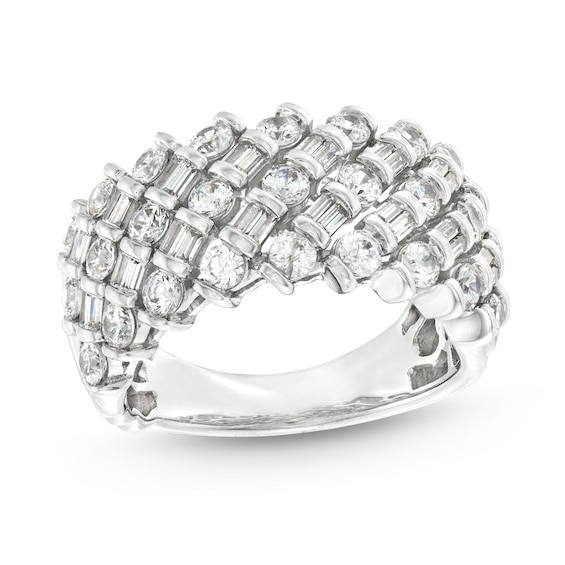 2 CT. T.w. Certified Lab-Grown Diamond Quilt Pattern Ring in 14K White Gold (F/Si2)