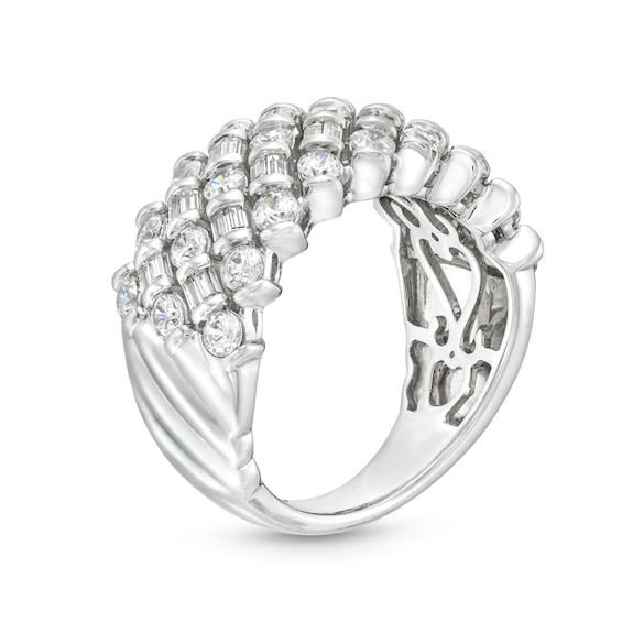 2 CT. T.w. Certified Lab-Grown Diamond Quilt Pattern Ring in 14K White Gold (F/Si2)