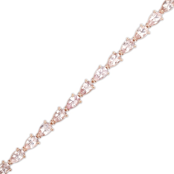Pear-Shaped Morganite Line Bracelet in 10K Rose Gold