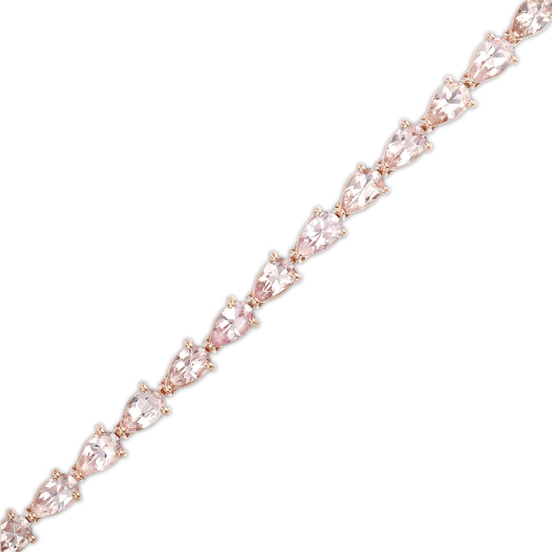 Main Image 1 of Pear-Shaped Morganite Line Bracelet in 10K Rose Gold