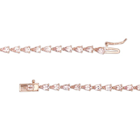 Pear-Shaped Morganite Line Bracelet in 10K Rose Gold