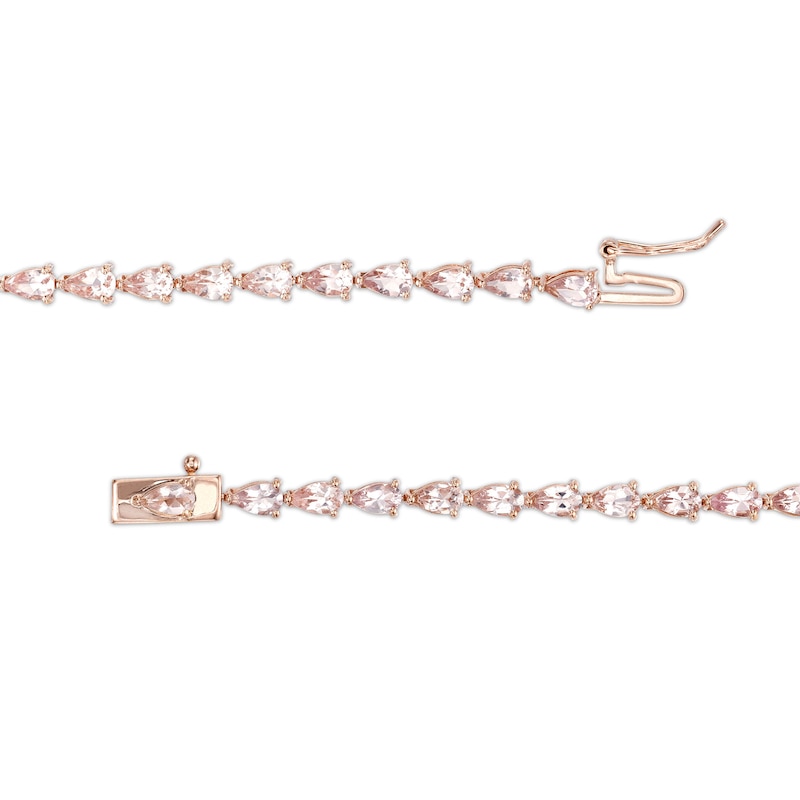 Main Image 3 of Pear-Shaped Morganite Line Bracelet in 10K Rose Gold