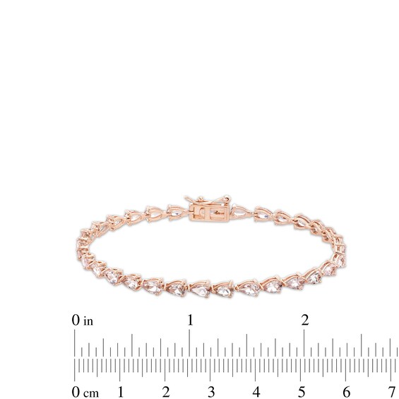 Pear-Shaped Morganite Line Bracelet in 10K Rose Gold
