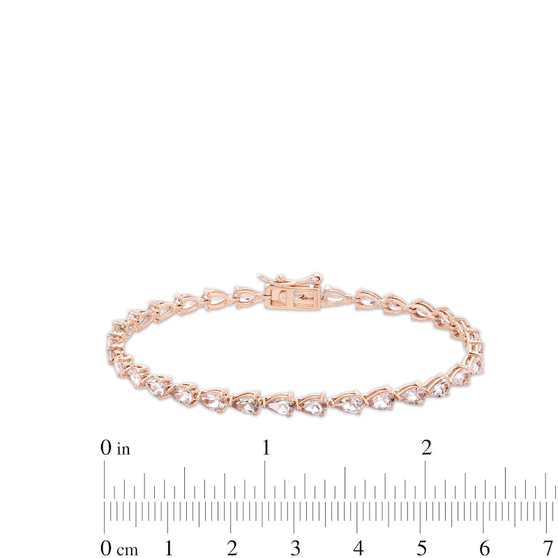 Main Image 4 of Pear-Shaped Morganite Line Bracelet in 10K Rose Gold