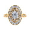 Thumbnail Image 3 of 1 CT. T.W. Champagne and White Oval Multi-Diamond Vintage-Style Ring in 10K Gold