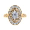 Thumbnail Image 2 of 1 CT. T.W. Champagne and White Oval Multi-Diamond Vintage-Style Ring in 10K Gold