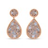 Thumbnail Image 0 of 1 CT. T.W. Champagne and White Diamond Cluster Teardrop Earrings in 10K Rose Gold