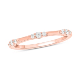 1/6 CT. T.W. Diamond Bamboo Stackable Band in 10K Rose Gold