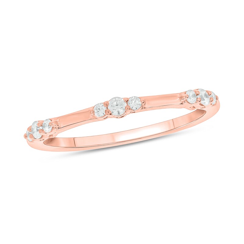 Main Image 1 of 1/6 CT. T.W. Diamond Bamboo Stackable Band in 10K Rose Gold