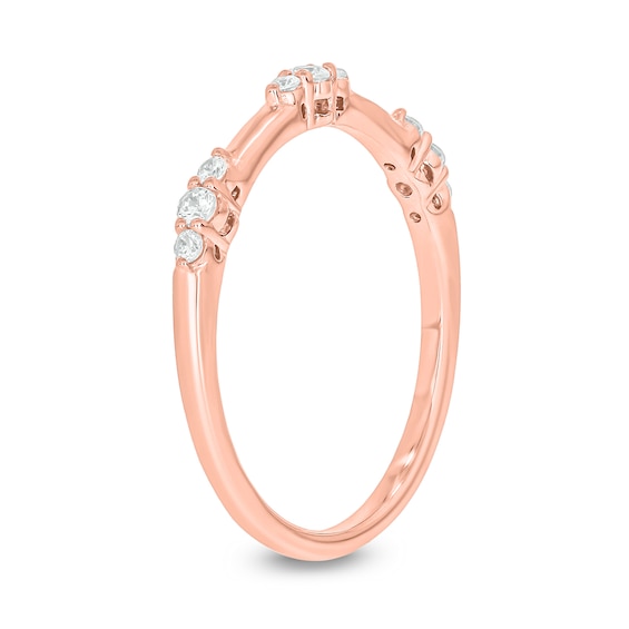 1/6 CT. T.w. Diamond Bamboo Stackable Band in 10K Rose Gold