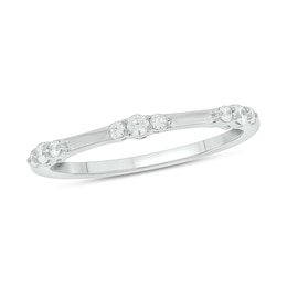 1/6 CT. T.W. Diamond Bamboo Stackable Band in 10K White Gold