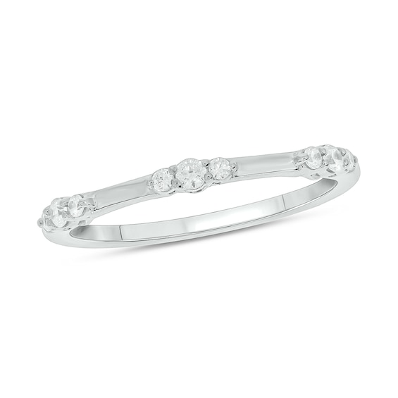 1/6 CT. T.w. Diamond Bamboo Stackable Band in 10K White Gold