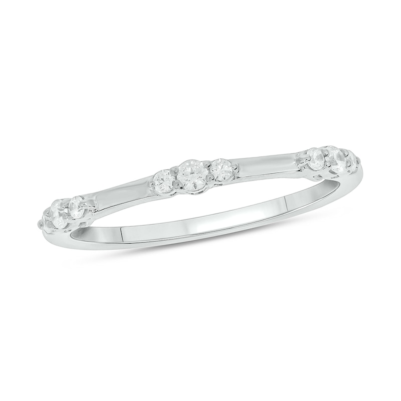 Main Image 1 of 1/6 CT. T.W. Diamond Bamboo Stackable Band in 10K White Gold
