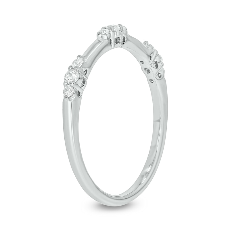 Main Image 2 of 1/6 CT. T.W. Diamond Bamboo Stackable Band in 10K White Gold