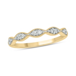 1/6 CT. T.W. Marquise Multi-Diamond Vintage-Style Stackable Band in 10K Gold