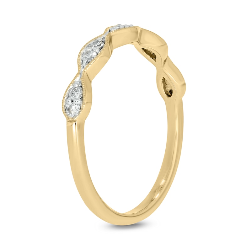 Main Image 2 of 1/6 CT. T.W. Marquise Multi-Diamond Vintage-Style Stackable Band in 10K Gold