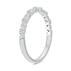 Thumbnail Image 2 of 1/6 CT. T.W. Baguette and Round Diamond Zig-Zag Stackable Band in 10K White Gold