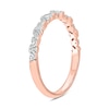 Thumbnail Image 2 of 1/6 CT. T.W. Baguette and Round Diamond Zig-Zag Stackable Band in 10K Rose Gold