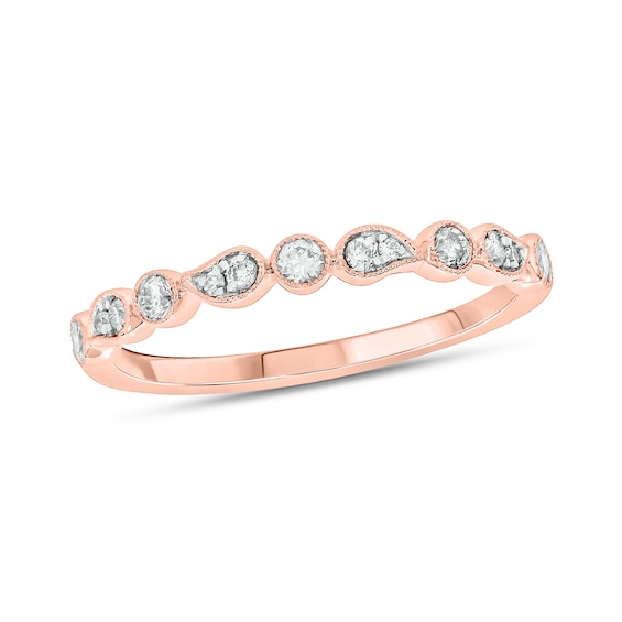 1/5 CT. T.w. Diamond Paisley Stackable Band in 10K Rose Gold