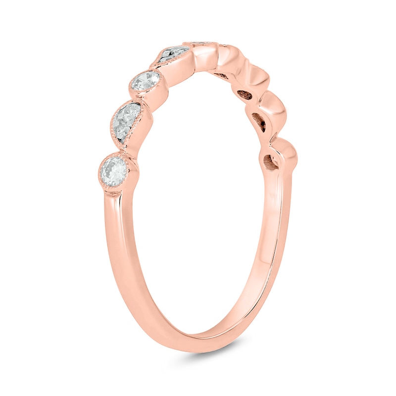 Main Image 2 of 1/5 CT. T.W. Diamond Paisley Stackable Band in 10K Rose Gold